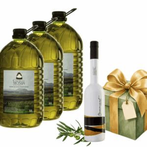 3 AOVE 5L“CORTIJO DE LA MONJA” AOVE PICUAL + REGALO Botella 500ML CLARAMUNT EXTRA VIRGIN